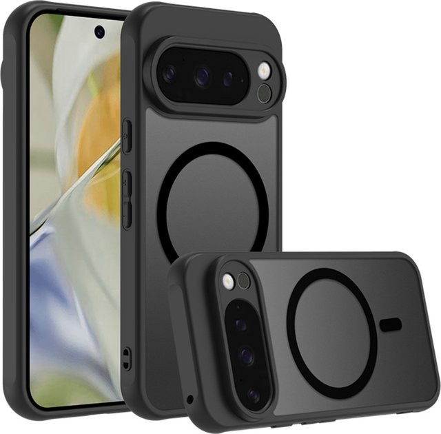 Loobival Matte Armor Hard Case für Google Pixel 10 Pro XL in Schwarz mit magnetischer kabelloser Ladefunktion und stoßfestem Schutz - Bild 1