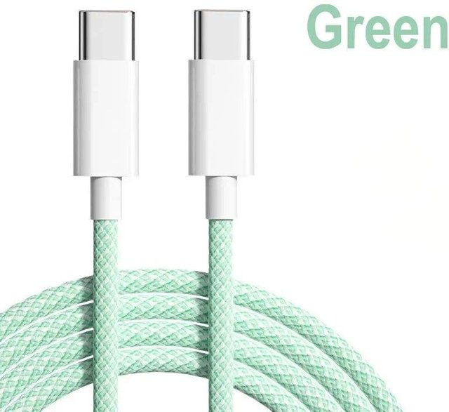 PD 60W USB-C auf USB-C Schnellladegerät Kabel für iPhone 15 Pro Max, iPad und Mac, Farbe: Grün, Länge: 1,5 m - Bild 1
