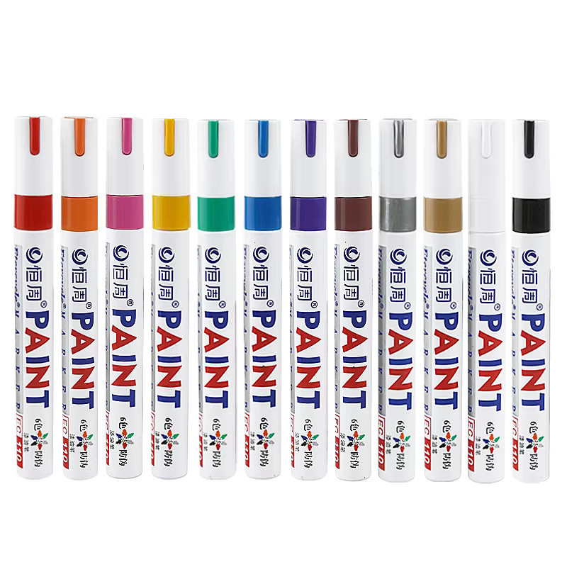 Etercycle Lackstift Set mit 12 Farben, Ölbasierter Permanent-Markierstift für Auto und Reifen, Wasserfest und Schnelltrocknend, Multicolour - Bild 5