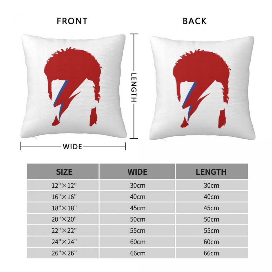 RRR Home David Bowie Blitz Quadrat Kissenbezug für dein Sofa und Wohnzimmer, B/B/H: 61 x 61 cm - Bild 1
