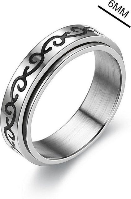 Angstring Fidget Spinner Ring, Edelstahl, Silber, Unisex - Bild 1