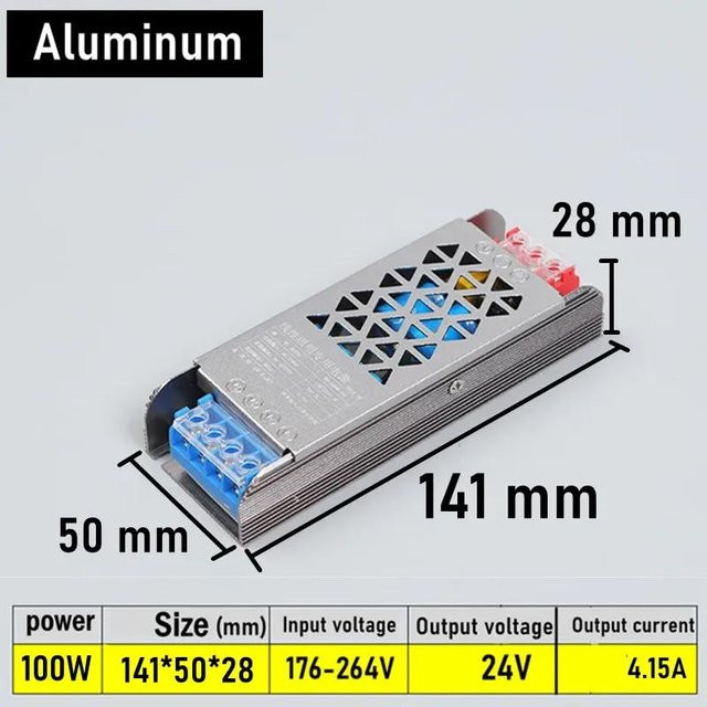 OuuZuu LED Treiber DC24V 100W Schaltnetzteil AC DC Transformator für Home Beleuchtung - Bild 1