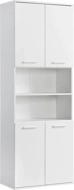 mokebo Bad Hochschrank Der Kapitän Badezimmerschrank in Weiß Hochglanz H x B x T: 180 x 65 x 34 cm - Bild 1