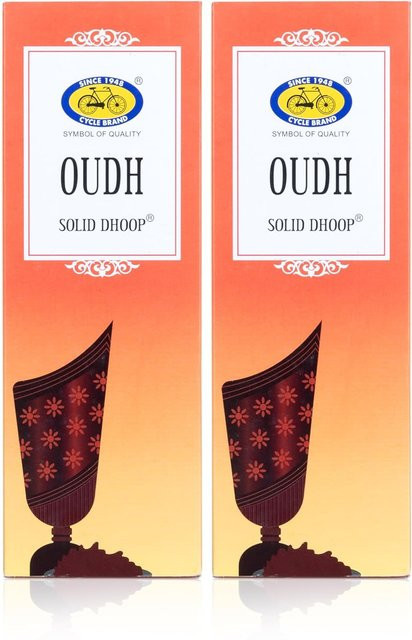 Cycle Pure Oudh Duft Feste Dhoop-Stäbchen ohne Bambus für Puja, 2er-Pack mit Halter, Orange - Bild 1
