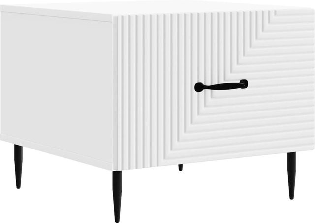 vidaXL Couchtisch in Weiß mit Schubladen im Vintage-Stil aus Holzwerkstoff, B/T/H: 49 x 50 x 40 cm - Bild 1