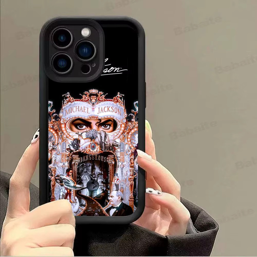 Singer M-Michael J-Jackson Handyhülle für iPhone 17 16 15 14 13 12 11 Pro Max Plus in Schwarz mit vollständiger TPU-Abdeckung - Bild 6