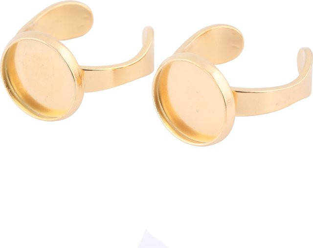onwear Ring-Basiseinstellung Edelstahl vergoldet, 12 mm, 10 Stück - Bild 1