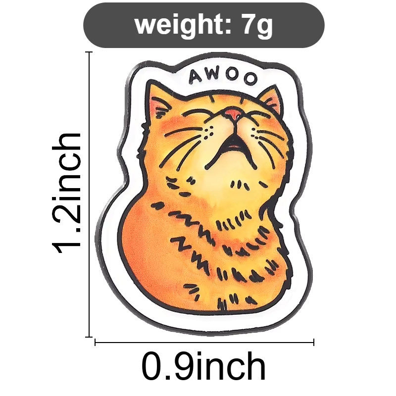 Miss Zoe Anstecknadel, Katzen-Emaille, Orange, Damen - Bild 2