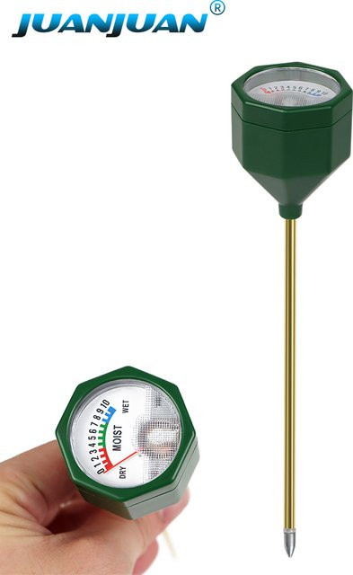 JUANJUAN Bodenfeuchtigkeitsmesser in Grün als Hygrometer-Sensor zur Pflanzenwasserüberwachung für Garten und Rasen im Innen- und Außenbereich - Bild 1
