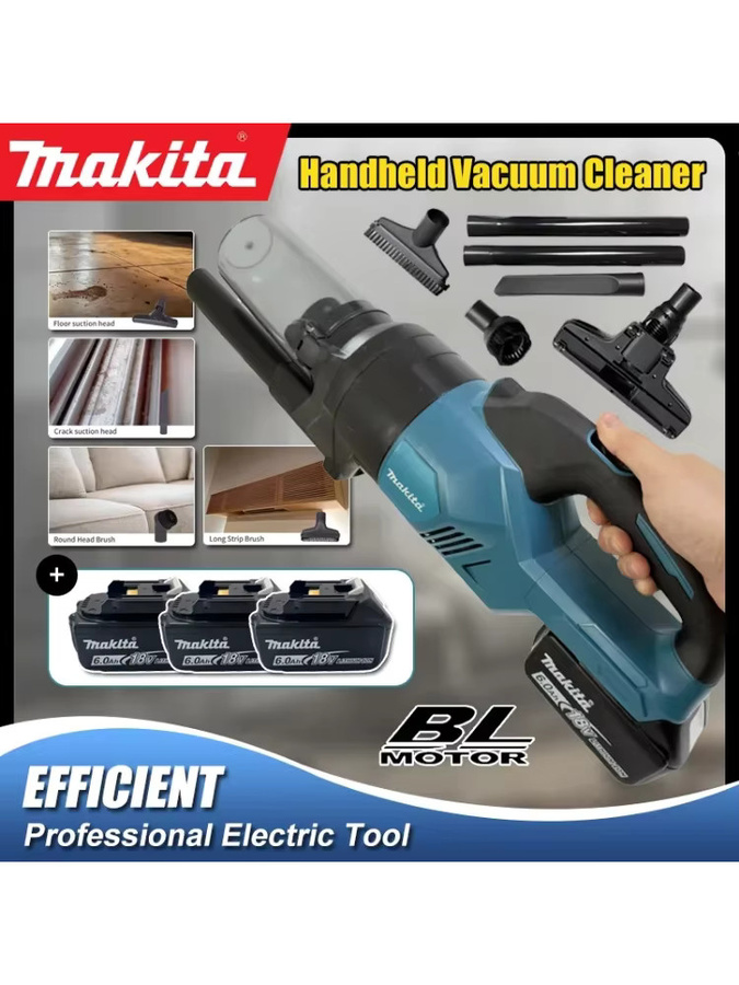 Makita Kabelloser Akku-Handstaubsauger in Blau für Zuhause und das Auto - Bild 4