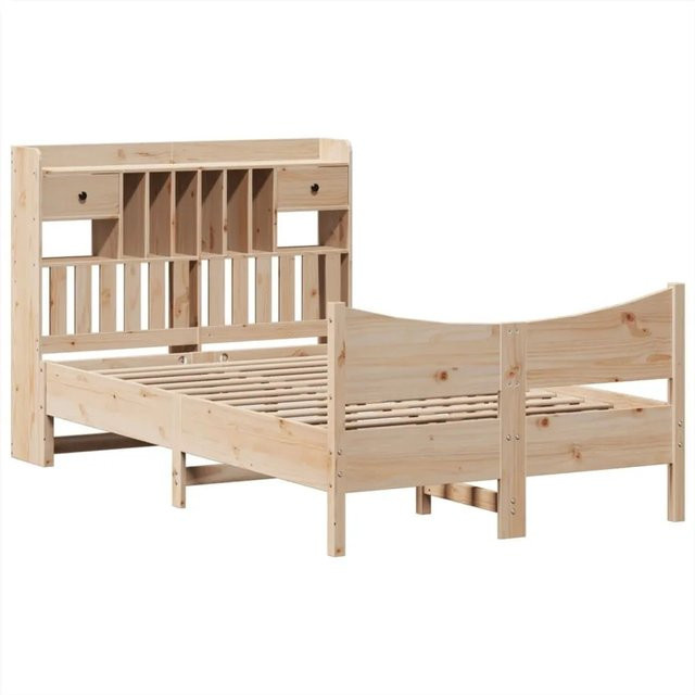 vidaXL Massivholzbett aus Kiefernholz mit Schubladen in rustikalem Design, B/T/H: 141 x 190 x 110 cm - Bild 1