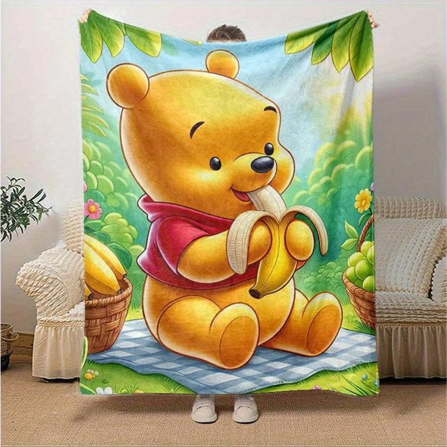 Winnie Puuh Decke von Yun Heng Three, flauschige Kuscheldecke aus Polyester in Multicolour, B/B: 130 x 150 cm - Bild 1