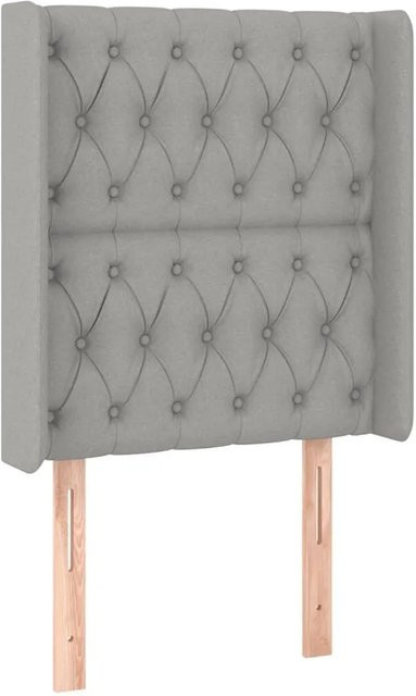 vidaXL LED Kopfteil Hellgrau mit USB-Ladeport und integrierter Beleuchtung, gepolstert aus Stoff, B/H: 83 x 118/128 cm - Bild 1