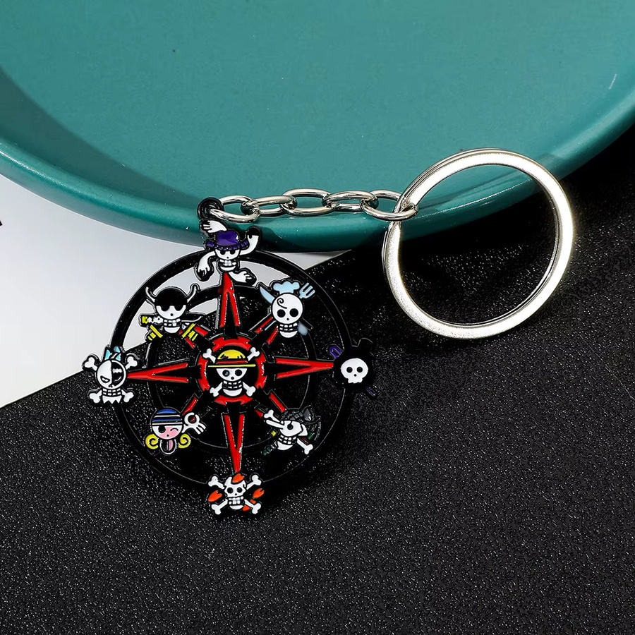 Bandai Schlüsselanhänger, Cartoon-Totenkopf, Legierung, Unisex - Bild 4