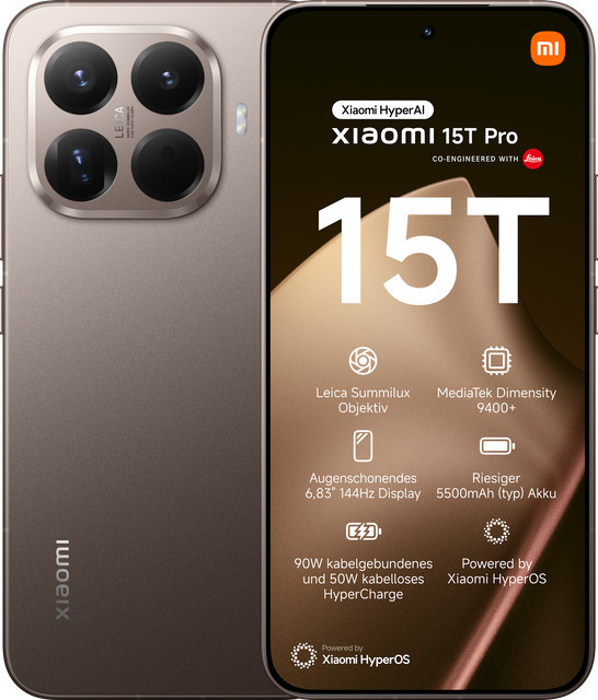 Xiaomi 15T Pro Smartphone Mocha Gold 12GB RAM 256GB Speicher Android - Bild 1