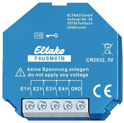 Eltako Funk Sender F4USM61B in Blau mit einer Reichweite von bis zu 30 m im Freifeld - Bild 1