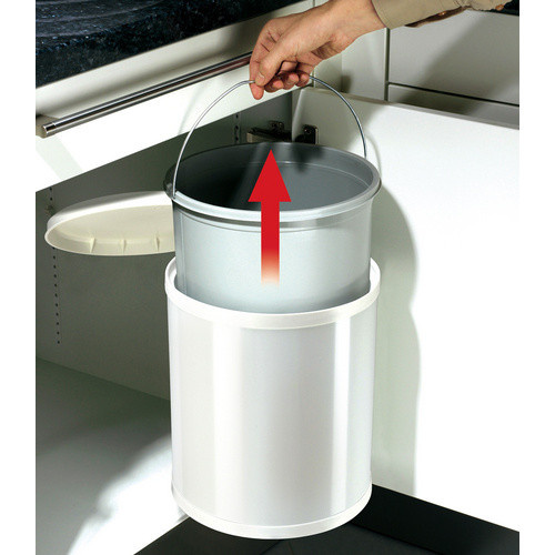 Hailo Compact-Box M Einbau-Mülleimer aus Stahlblech Weiß 15 l - Bild 2