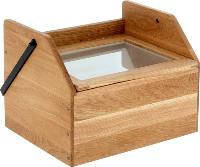 VEGA Toastbox Esino Brotkasten mit Deckel aus Holz und Metall, braun/schwarz, B: 24 cm, T: 31,7 cm, H: 22 cm - Bild 1
