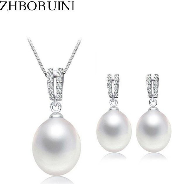 Wucifang Jewelry Schmuckset, Süßwasserperlen, Zirkonia, 925 Sterlingsilber, Damen - Bild 1