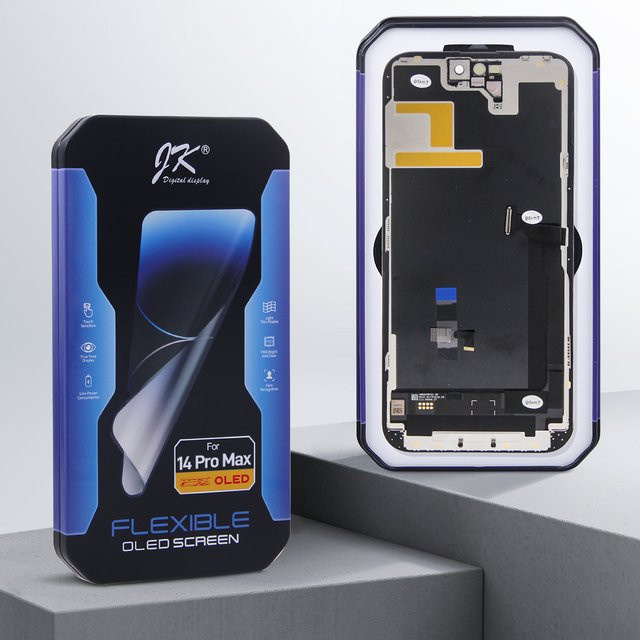 JK Soft OLED Display 6,7 Zoll für iPhone 14 Pro Max, LCD-Bildschirm mit Touch-Digitizer-Baugruppe in Schwarz - Bild 1