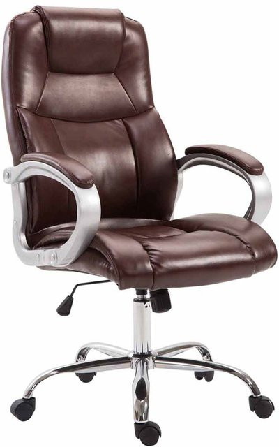 TPFLiving Bürostuhl Apodo Two Executive Chair aus Kunstleder in Bordeauxrot mit Armlehnen und Rollen - Bild 1