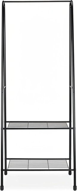 Relaxdays Kleiderständer aus Metall in Schwarz mit 2 Ablagen, H x B x T: 160 x 61,5 x 38 cm - Bild 1