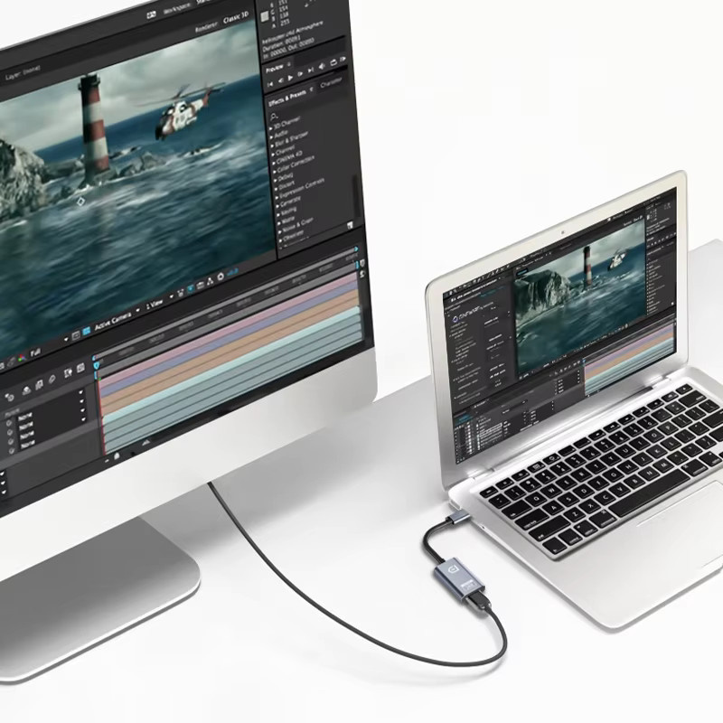 USB-C auf DisplayPort 1.4 Konverter für 8K/60Hz und 4K/144Hz Video-Audio Adapter aus Legierung für Macbook und Laptops - Bild 3