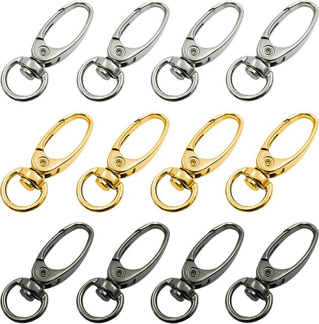 Goldene drehbare Karabinerverschlüsse aus Metall mit ovalem Ring für DIY-Handwerk und Schlüsselanhänger - Bild 1