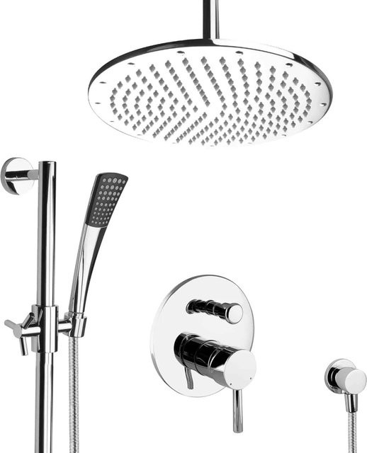 PaulGurkes Dusch Set Komplett mit Unterputz Regendusche und Duschstange in Chrom, Durchmesser: 30 cm - Bild 1