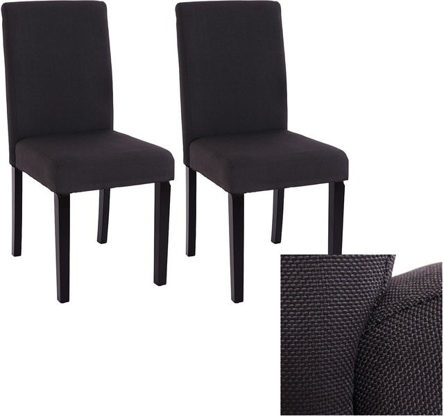 MCW Esszimmerstuhl Littau 2er-Set aus Textil in Schwarz mit dunklen Beinen - Bild 1