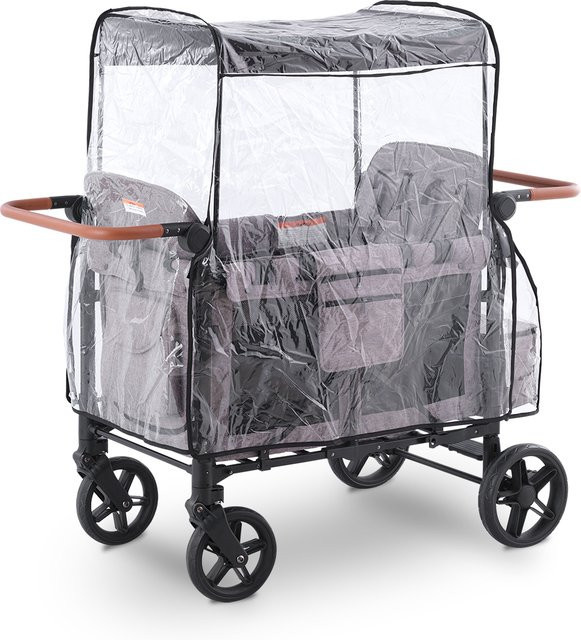 Wonderfold W4 Original Quad Kinderwagen Regenschutz, transparent, winddicht - Bild 1