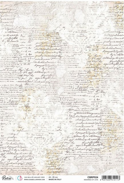 Motiv-Strohseide Ciao Bella in Beige, Format A4 - Bild 1