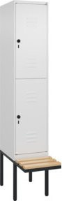 C+P Doppelstock-Spind Classic PLUS Sitzbank mit 1 Abteil, Buche-Hartholz, B/T/H: 212,0 x 40,0 x 81,5 cm - Bild 1