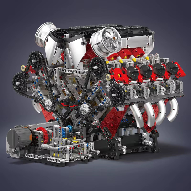 Mould King F488 Supercar V8 Motor, Baustein-Set, ab 14 Jahren - Bild 2