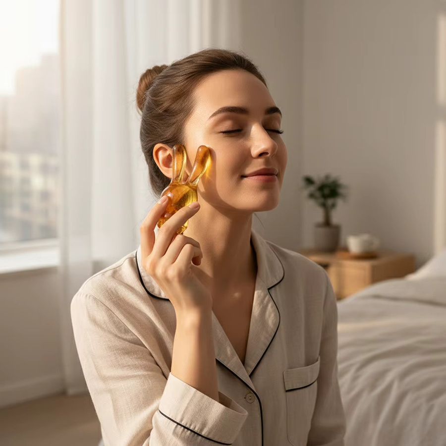 DKSHETOY Gua Sha Gesichtsmassagegerät in Hasenform, Unisex - Bild 2