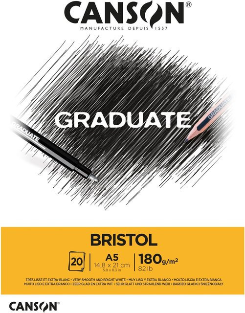 Canson Graduate Bristol Papier A5, Hellweiß, 20 Blatt - Bild 1