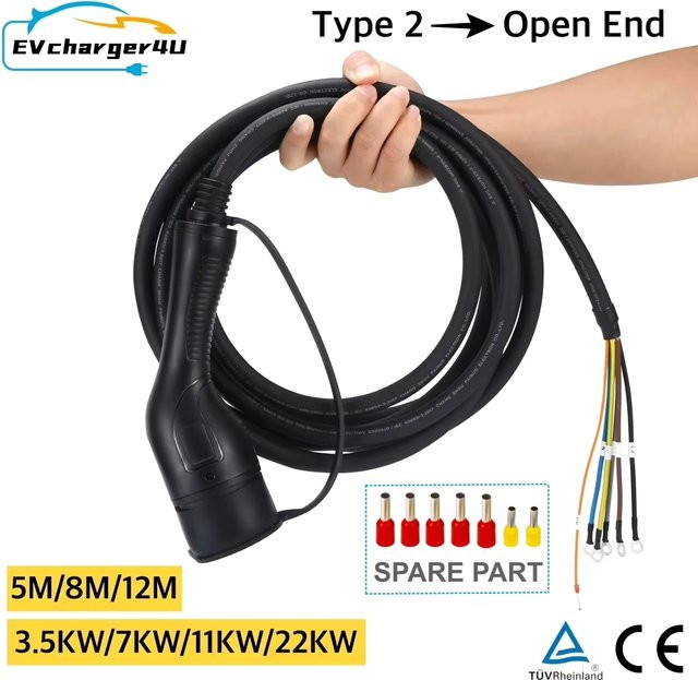 NexEV Ersatz-Ladekabel IEC62196 Typ 2 Buchse auf offenes Kabel für Elektrofahrzeug-Ladestationen - Bild 1