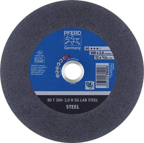 PFERD Labortrennscheibe SG LAB STEEL für Stahl, Farbe: Grau, Durchmesser: 300 mm, Dicke: 2 mm, Bohrung: 32 mm, 20 Stück - Bild 1