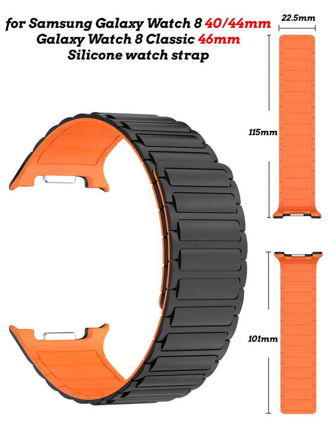 Runcool Uhrenarmband Silikon, orange, Samsung 8 40/44 mm - Bild 2