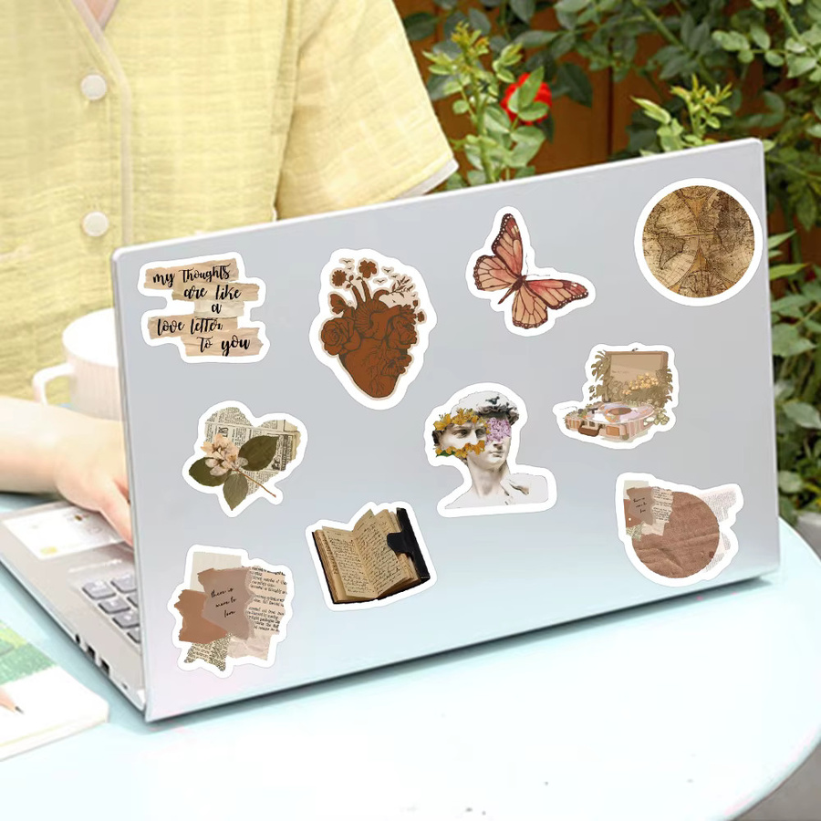 500 Stück Retro Rollen-Aufkleber im Ins-Style, wasserfeste ästhetische Sticker in Multicolour für Handy, Laptop, Notizbuch und Skateboard - Bild 3