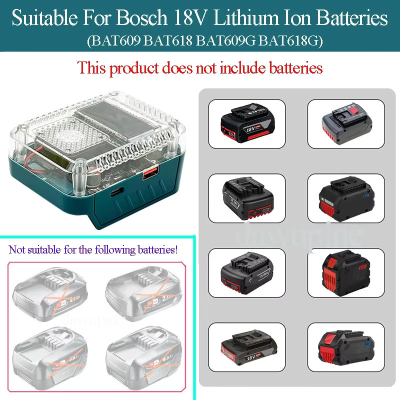Bosch USB Typ C Power Bank Adapter BAT618 Konverter für 18V Li-Ionen-Akkus - Bild 4