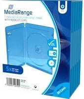 MediaRange BD Videobox Retail-Pack Single Schutzhülle, transparent und blau, 5 Stück - Bild 1