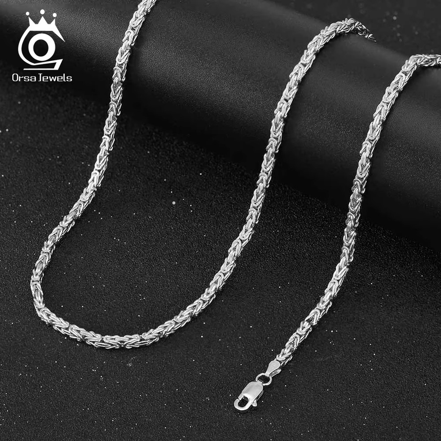 ORSA JEWELS Kette, 2,5 mm byzantinisch, 925 Silber, Unisex - Bild 2