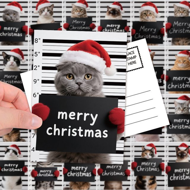 32 Stück Weihnachtskarten mit Katzenmotiven in Multicolor aus hochwertigem Papier - Bild 1