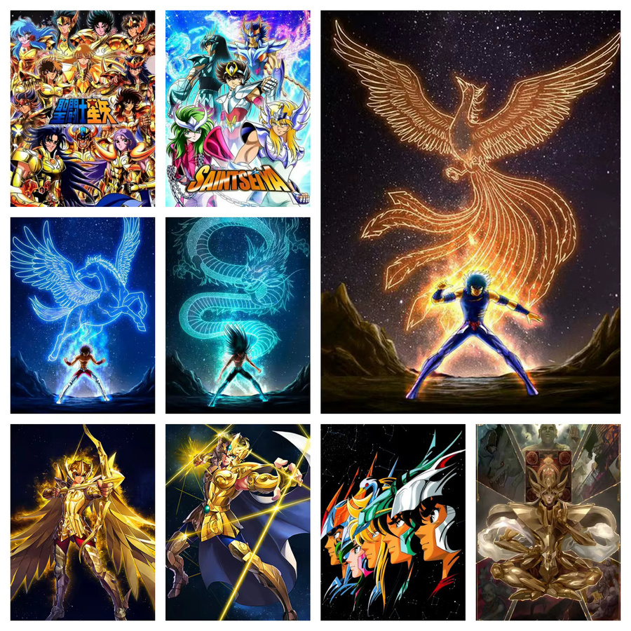 Potdemiel Saint Seiya Anime, Diamant Malerei, Mosaik Kit, Mehrfarbig - Bild 3