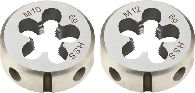 LUX-TOOLS Schneideisen-Set M10/12 aus HSS in Silber - Bild 1
