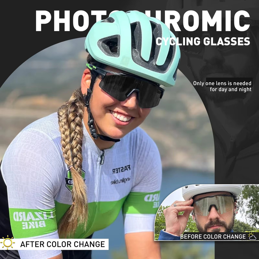 Kapvoe Sportsonnenbrille, photochrom, Vollrand, Unisex, Kunststoff - Bild 2