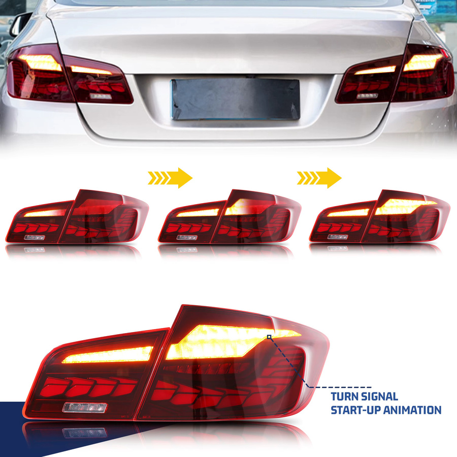 LED GTS Rückleuchten für BMW 5er F10 M5 Limousine 2011-2016 mit sequenziellem Blinker in Rot - Bild 4