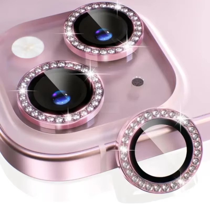Diamant-Metall-Schutzglas Set für Apple iPhone Kameralinsen in Silber - Bild 2