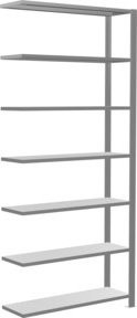 Schulte Anbauregal Büro-Steckregal MULTIplus85 aus verzinktem Stahl mit 7 Fachböden und Kreuzstrebe, Farbe: silber/grau, B/T/H: 230 x 100 x 30 cm - Bild 1